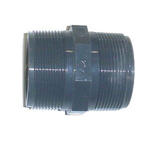 Mamelon double fileté PVC pression Droite / Gauche - Mâle à visser / Mâle à visser. - Filetage 26/34