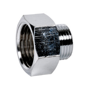 Mamelon réduit laiton chromé à visser FM - Diamètre : F1/2'' - M3/8''