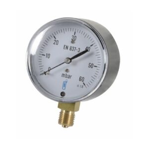 Manomètre gaz radial sec (63 mm) - Diamètre: 63 mm - Raccord vertical 1/4"