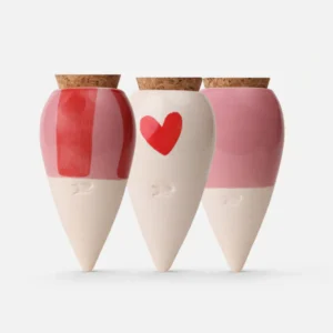 Mini Olla Coeur - Rose - Rayé (x3)