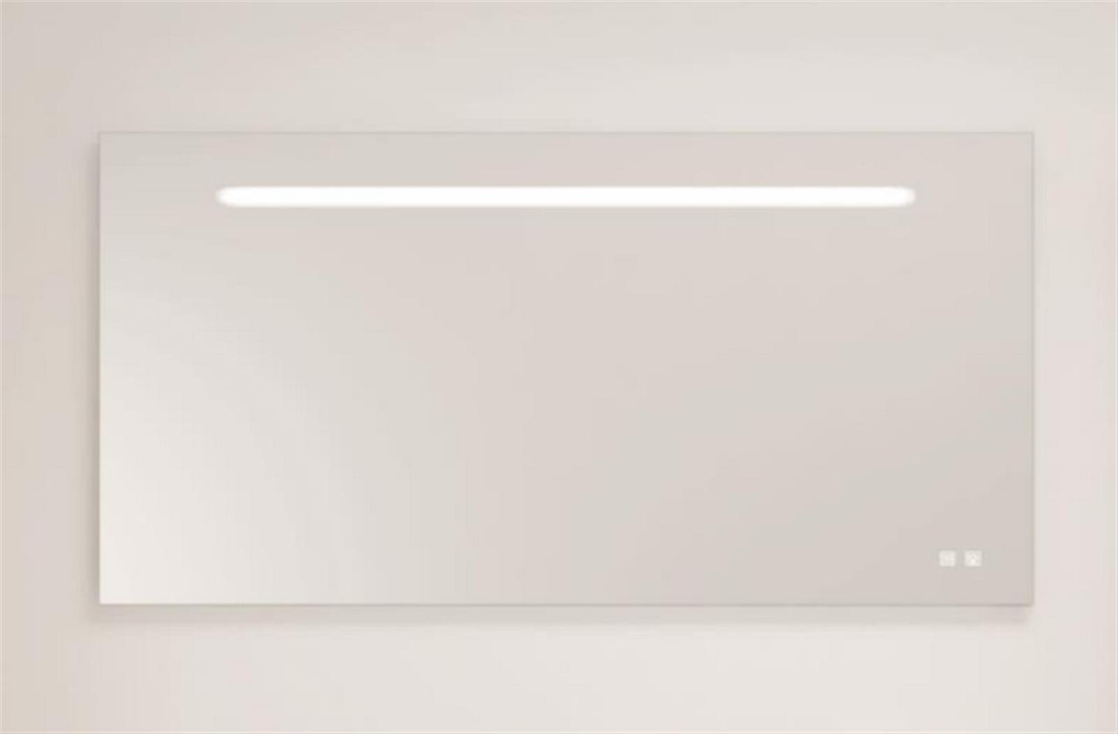Miroir avec éclairage LED - Miroir L1400 x H700 - Aspect alu - Gris
