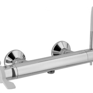 Mitigeur douche thermostatique mural PMR et senior - chromé