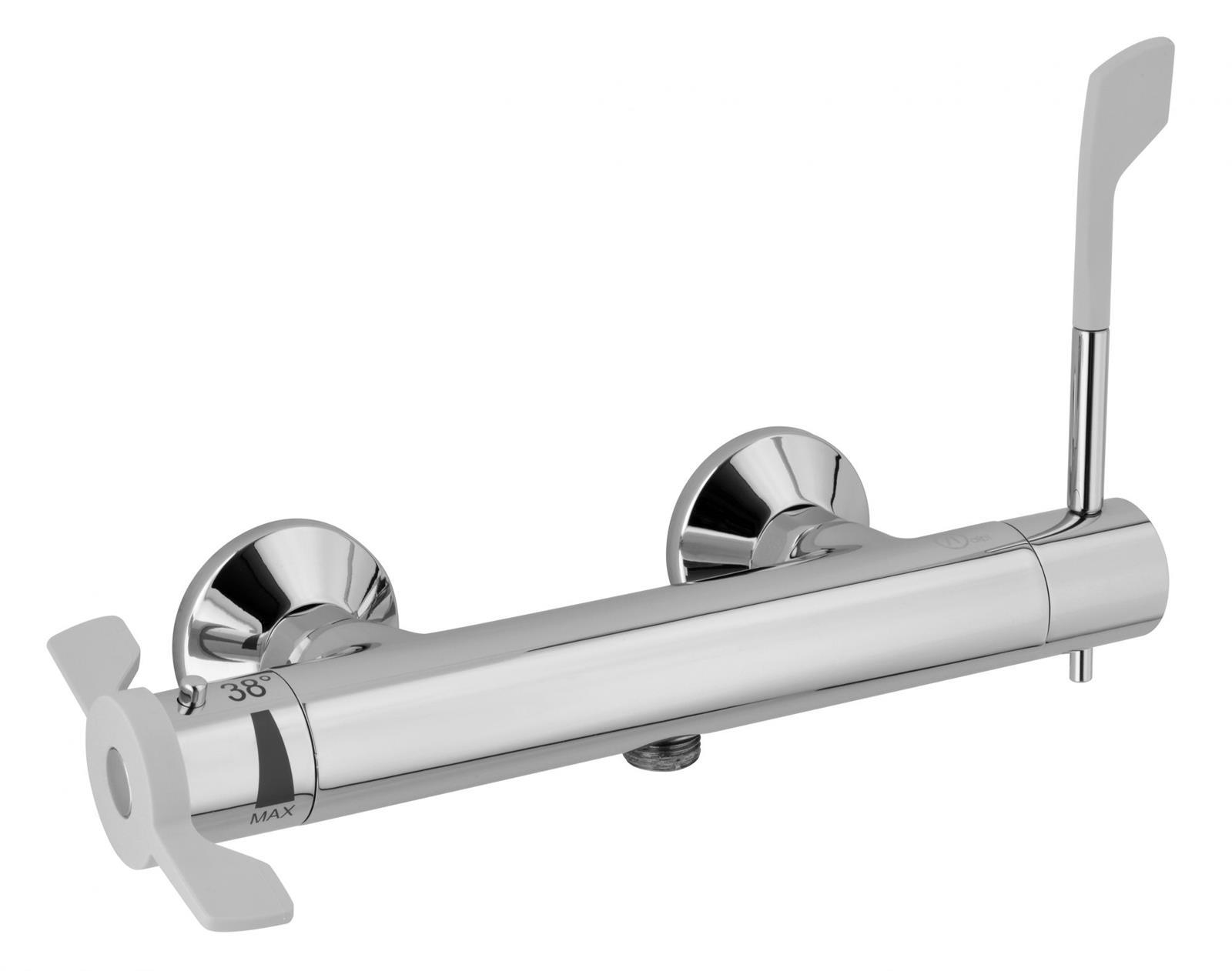 Mitigeur douche thermostatique mural PMR et senior - chromé