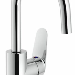 Mitigeur lavabo BLUES bec haut - Chromé - Hauteur totale : 270 mm - Hauteur sous bec : 160 mm
