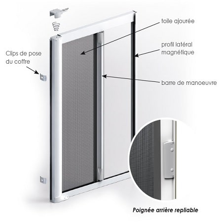 Moustiquaire enroulable latérale 1 vantail