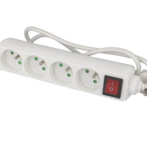 Multiprise 4 prises avec câble 1m avec interrupteur Eur'ohm