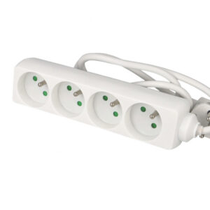 Multiprise 4 prises avec câble 1m sans interrupteur Eur'ohm