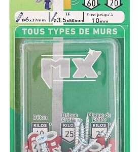 MX6TF10 - Blister de 10 chevilles Mx 6x3