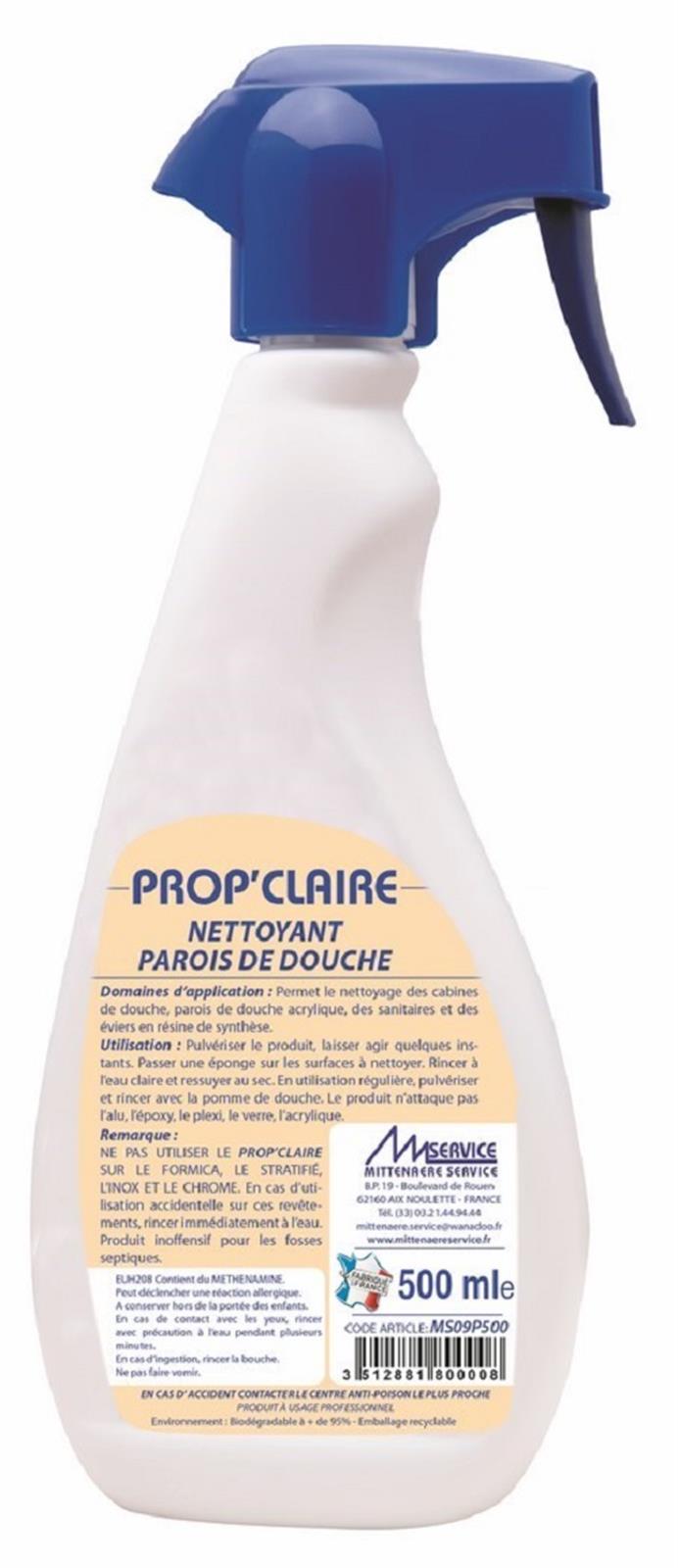 Nettoyant PROP' CLAIRE - Pulvérisateur 500 ML