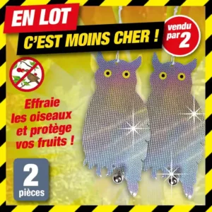 Offre en lot : 2 lot de 2 CHOUETTES EPOUVANTAIL