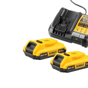 Pack 2 batteries XR 18V 2Ah Li-Ion + chargeur DEWALT