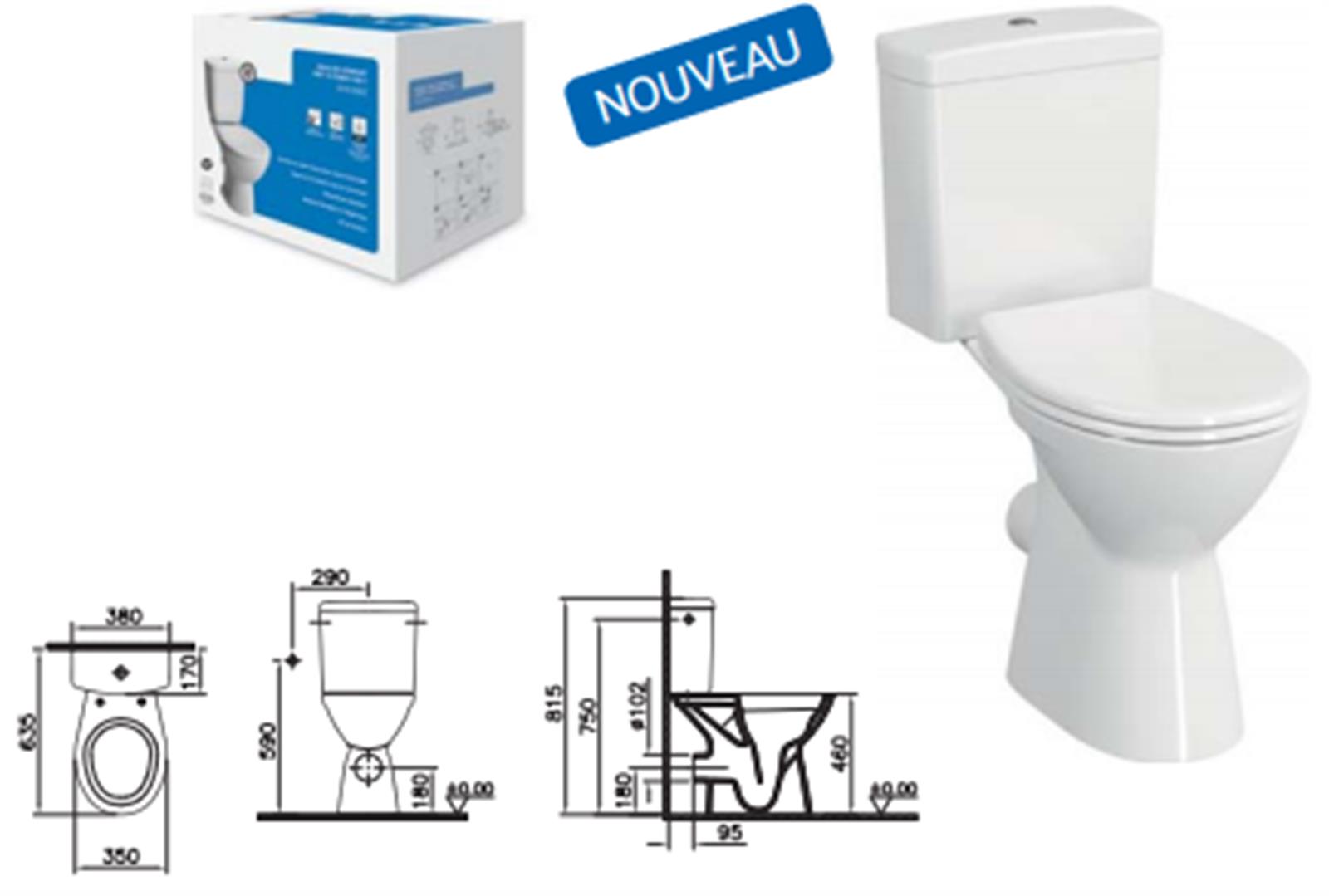 Pack WC Normus Lift à poser avec bride - Normus Lift Pack WC à poser PMR OB, 65 cm, avec bride