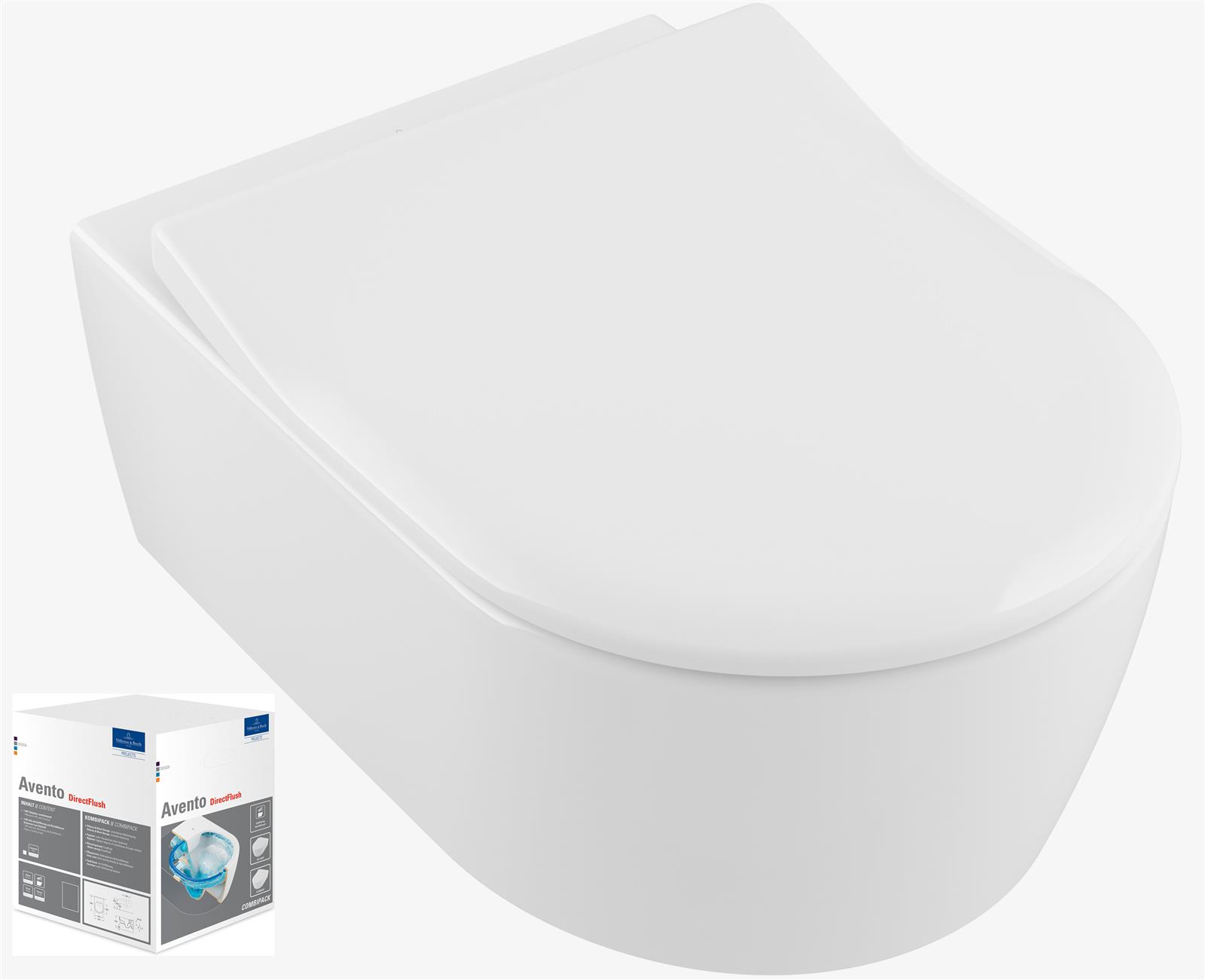 Pack WC suspendu AVENTO Direct Flush - avec abattant softclose