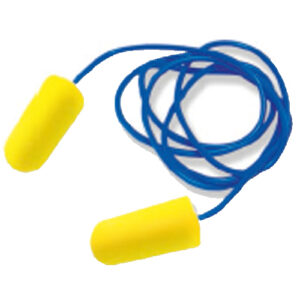 Paire de bouchons d'oreilles jetables X-FIT avec cordelette jaune GERIN 311002BT
