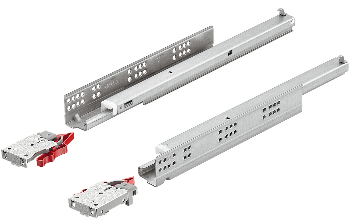 Paire de coulisses Matrix 450 mm avec amortisseur + 2 attaches 433.03.185