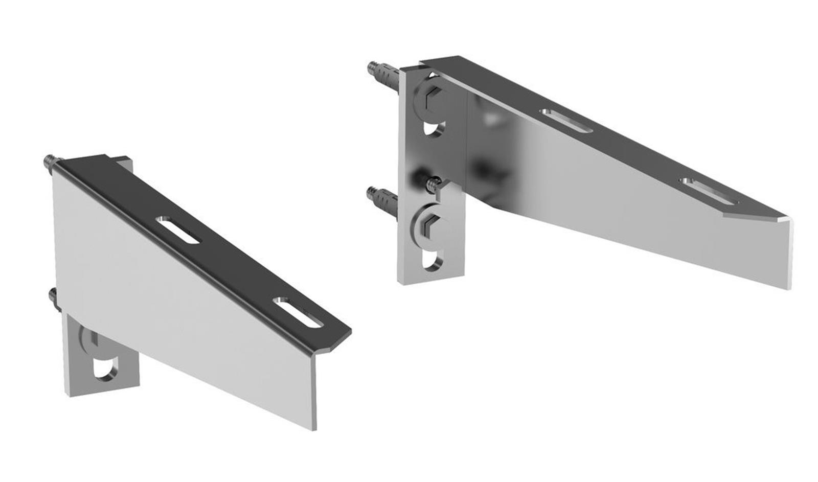 Paire d'équerres de fixation lavabo CONFORMA - Longueur: 340 mm - Largeur: 40 mm - Hauteur: 130 mm - Chromé