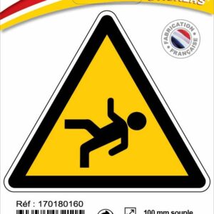 Panneau ''Danger de chute'' vinyle adhésif triangle 100 mm NOVAP 4032115
