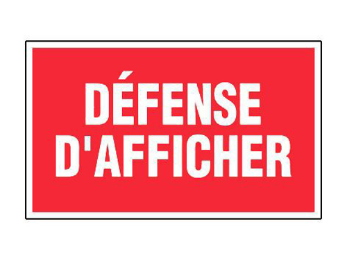 Panneau ''Défense d'afficher'' rigide 330 x 200 mm NOVAP 4160221