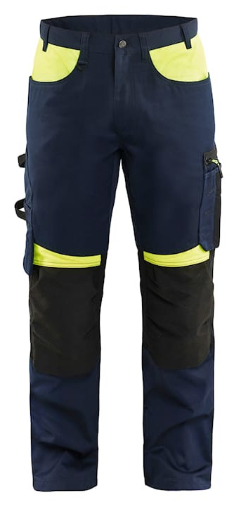 Pantalon artisan bleu marine fonce/jaune fluo taille 42 BLÅKLÄDER 155618608633C48