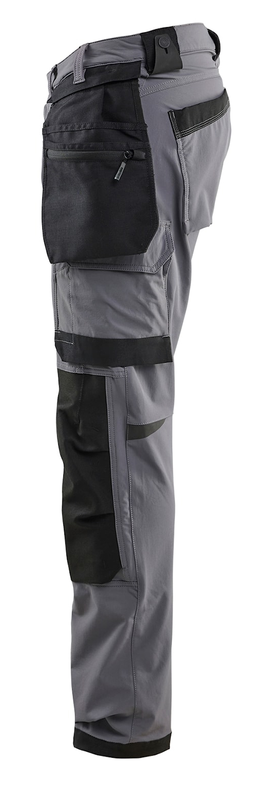Pantalon artisan Stretch 4D avec poches flottantes détachables gris moyen/noir T42C BLÅKLÄDER 172016459699D92