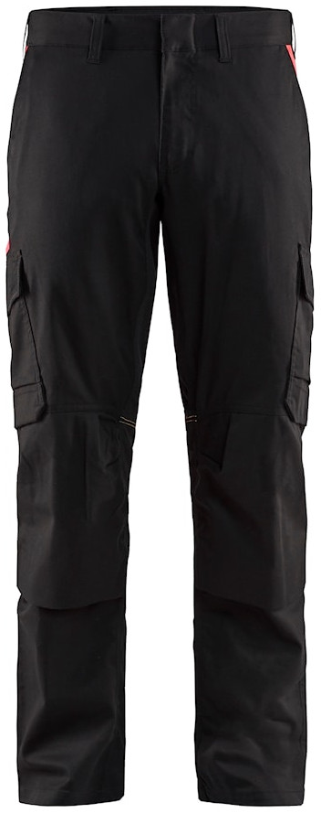 Pantalon Industrie stretch 2D avec poches genouillères noir/rouge T58C BLÅKLÄDER 144818329956D124