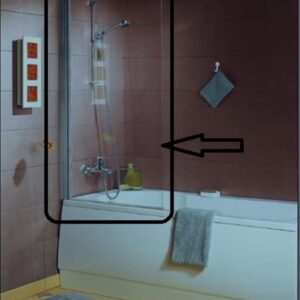 Pare-baignoire 1 volet pivotant 180° réversible - Largeur 80 - Hauteur 150 cm - Réversible et relevable - Argent transparent