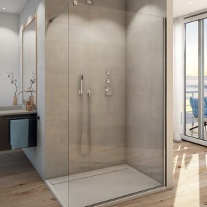 Paroi de douche fixe WALK IN EASY - verre sécurité : 8 mm - Dimensions : L 800 x H 2000 mm - vitrage transparent