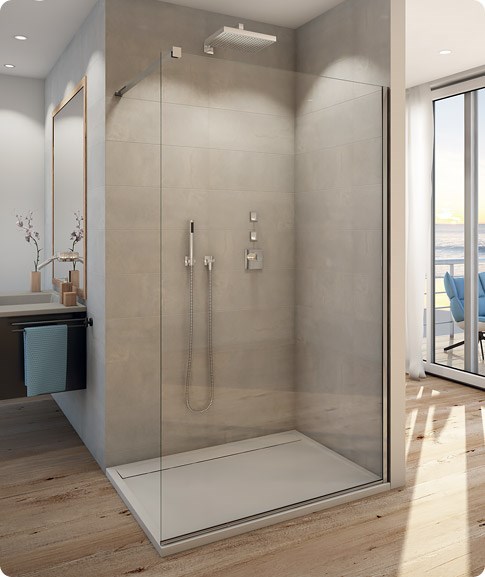 Paroi de douche fixe WALK IN EASY - verre sécurité : 8 mm - Dimensions : L 800 x H 2000 mm - vitrage transparent