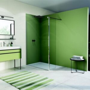 Paroi de douche WALK IN EASY avec volet pivotant 90 ° - En verre 6mm - Hauteur : 2000 mm - Largeur : 421 mm