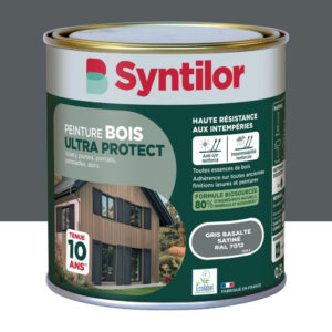 Peinture exterieure bois Ultra protect SYNTILOR gris basalte satine 0.5l