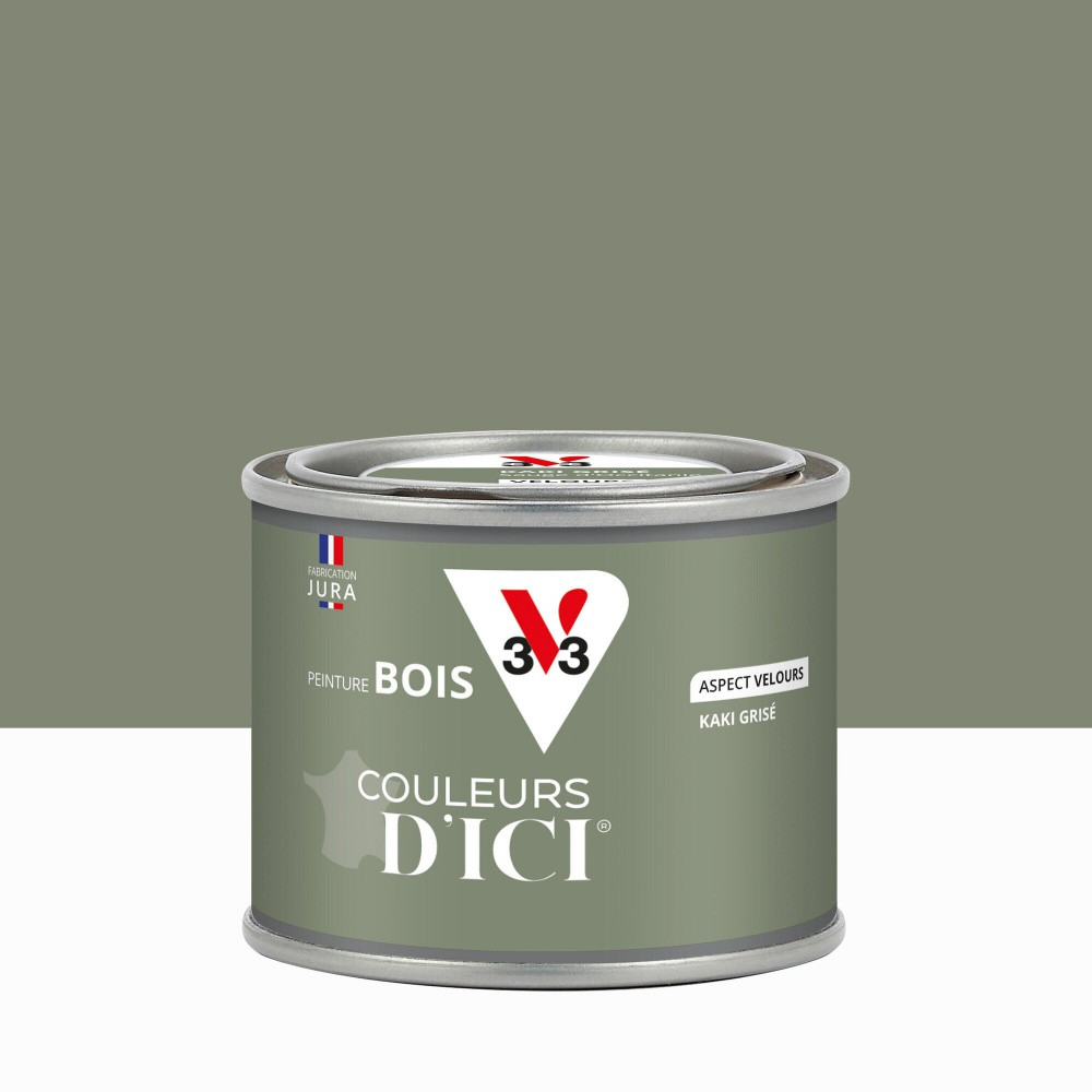 Peinture extérieure bois V33 Couleurs d'ici, kaki grisé velours 0.125l