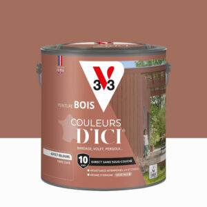Peinture extérieure bois V33 Couleurs d'ici, terre cuite velours 2l