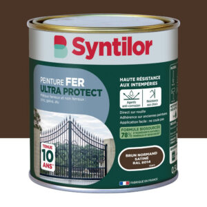 Peinture exterieure fer, alu Ultra protect SYNTILOR brun normand satine 0.5l