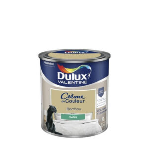 Peinture mur boiserie satiné, DULUX VALENTINE Crème de couleur, bambou, 0.5 litre