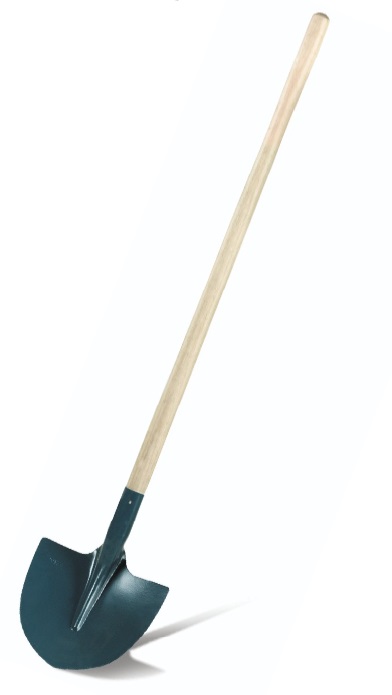 Pelle ronde trempée émmanchée en bois 27 cm MERCIER 4506