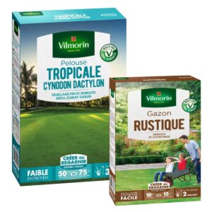 Pelouse Tropicale - Cynodon Dactylon - 500 g + Gazon Rustique - 250 g