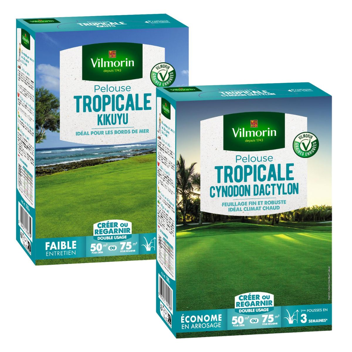 Pelouse Tropicale - Kikuyu - 500 g + Cynodon Dactylon - 500 g