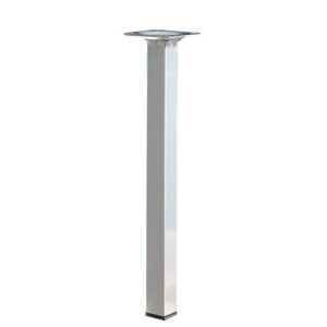 Pied de table basse carré fixe acier mat gris, 30 cm