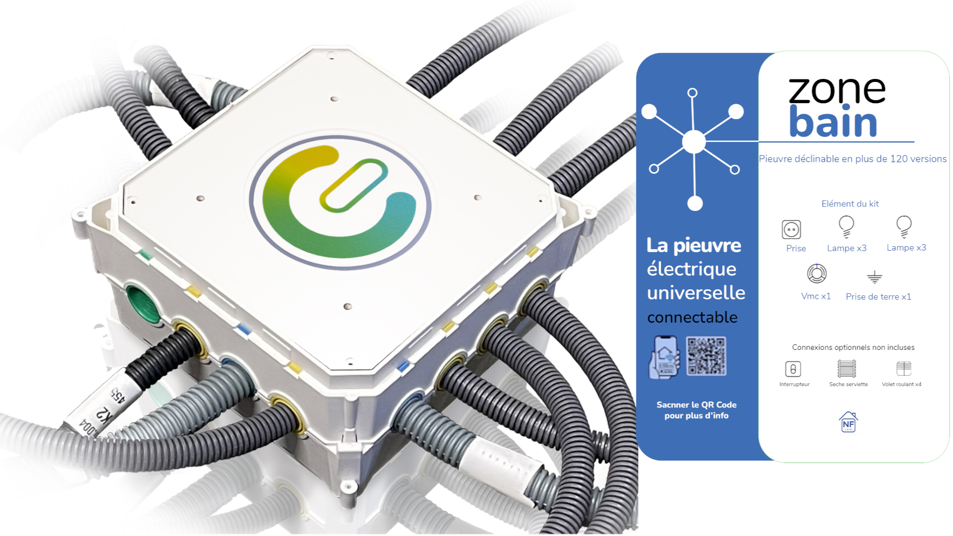 Pieuvre électrique universelle zone bain