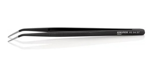 Pince brucelle de précision 155 mm noire laquée KNIPEX 923437