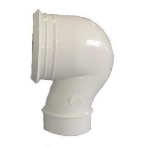 Pipe PVC coudé courte pour sortie verticale WC - Diamètre : 100 mm