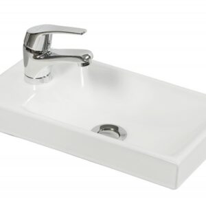 Plan de toilette pour meuble lave-mains IRIS - Largeur: 41 cm - Profondeur: 23 cm - Blanc brillant