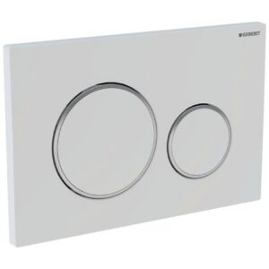 Plaque de déclenchement pour rinçage double touche - Sigma20 - Plaque et touches : blanc - Anneaux design : chromé brillant - Matière synthétique