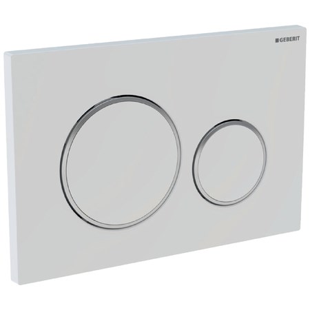 Plaque de déclenchement pour rinçage double touche - Sigma20 - Plaque et touches : blanc - Anneaux design : chromé brillant - Matière synthétique
