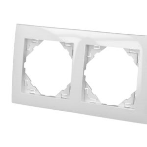 Plaque de finition blanche double Efapel Logus 90