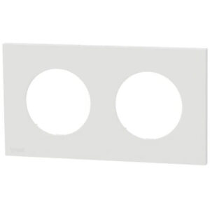 Plaque de finition double Blanc craie Schneider Odace