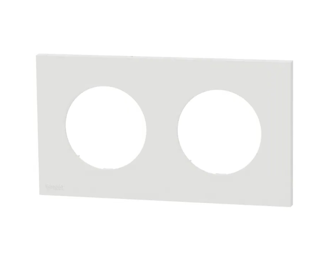 Plaque de finition double Blanc craie Schneider Odace
