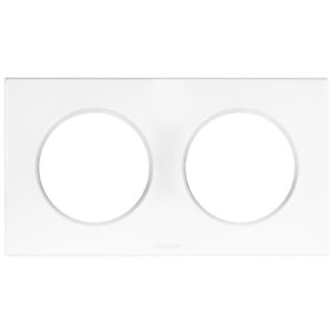 Plaque de finition double Blanc Eur'Ohm Square