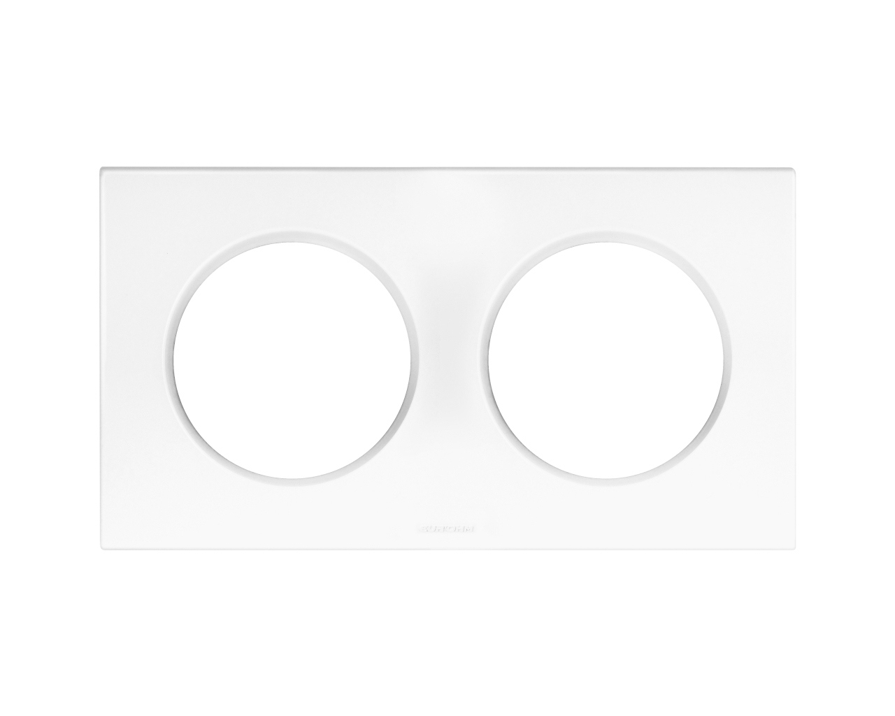 Plaque de finition double Blanc Eur'Ohm Square