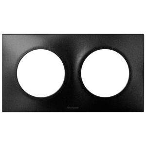 Plaque de finition double Noir Eur'Ohm Square